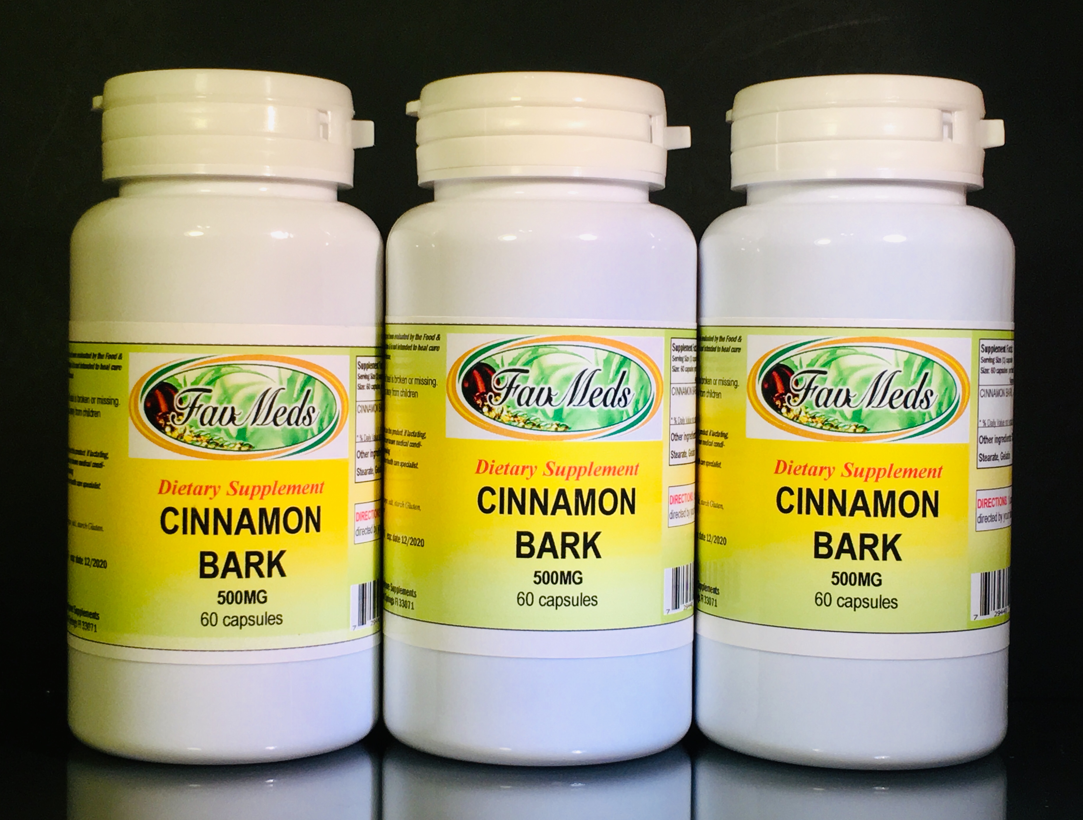 Cinnamon 600mg - 180 (3x60) capsules